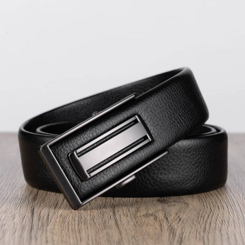 爱马男仕皮带男款真皮牛皮内扣自动扣卡槽腰带年轻人时尚休闲商务 - 图3