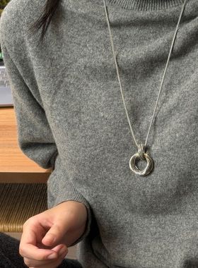 方糖家秋冬乌斯环金属长款毛衣项链大气高档轻奢高级感可调节吊坠