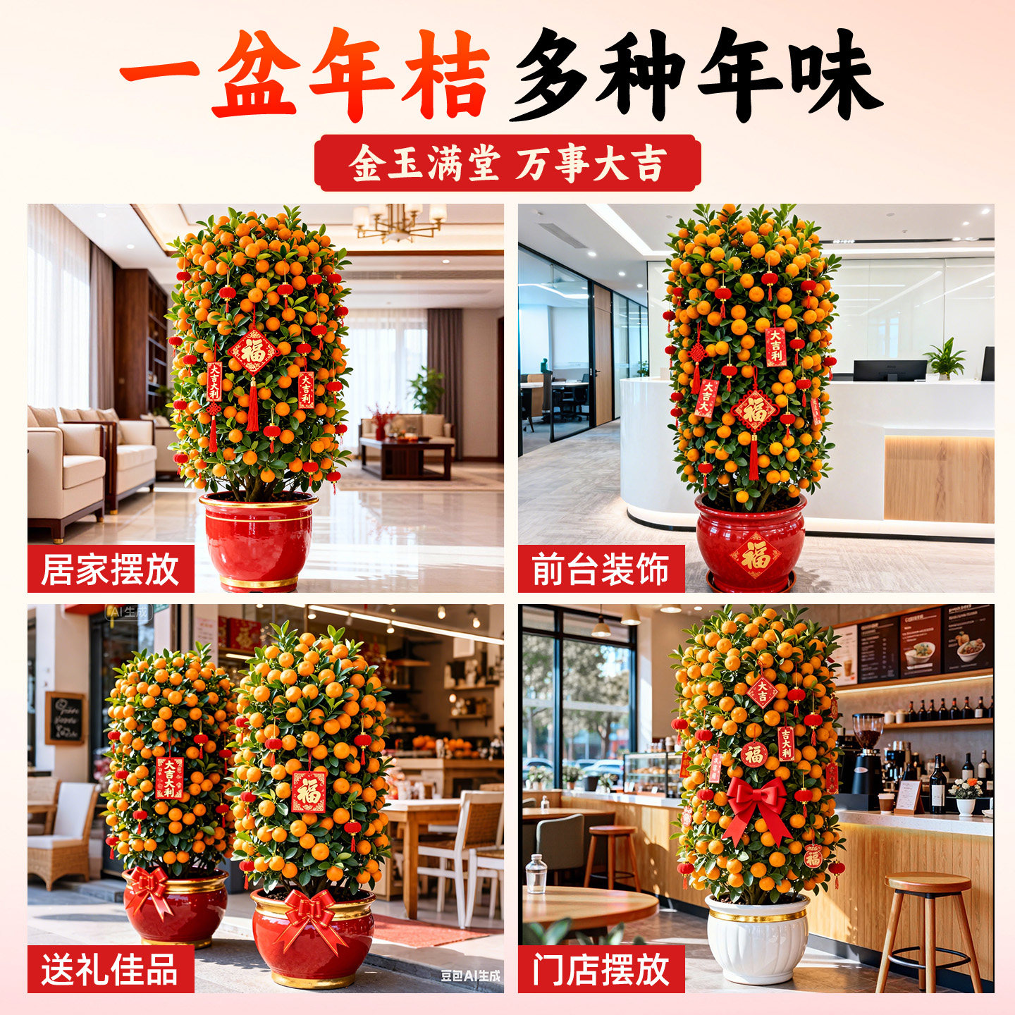 年桔盆栽带果可食用四季金桔树客厅室内新年招财寓意家庭年宵绿植,淘宝优惠券,粉丝福利购,淘宝优惠卷