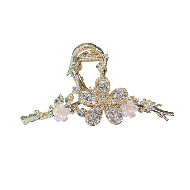 轻奢树枝水钻花朵大号抓夹2025新款发夹高级感后脑勺鲨鱼夹子发卡 - 图3