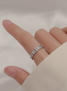 S925戒指纯银女小众设计指环