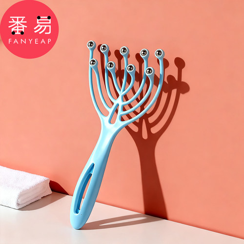 按摩器/头部G1vo001-头部挠头抓头九爪按摩器头皮按摩爪按摩滚珠 - 图0
