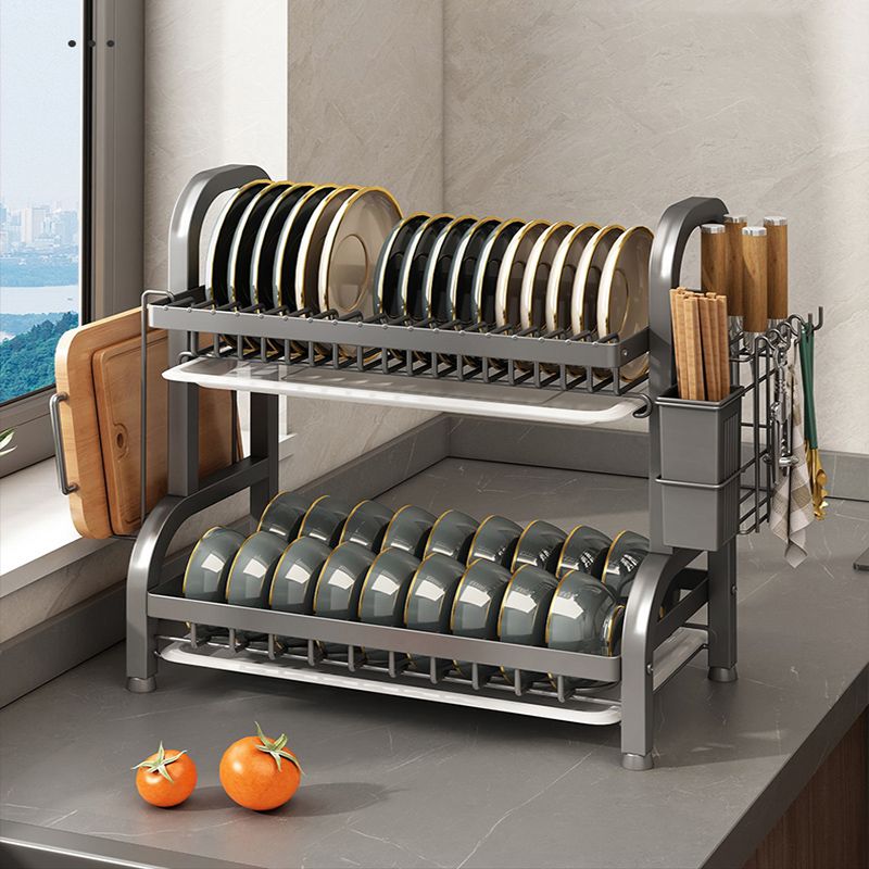 厨房置物架碗盘碗碟收纳架多功能洗碗盆碗筷碗柜放碗架沥水收纳架 - 图0
