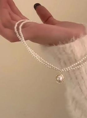 在逃公主珠珠合集 蝴蝶双层珠子项链choker仙女配饰高级感锁骨链