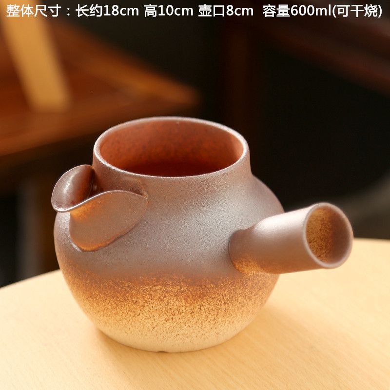 围炉煮茶壶碳火煮茶炉明火陶罐煮茶器罐罐茶烤奶茶侧把壶大号小号-图0