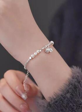 【幂琳】S999足银新款铃I女款碎银纯银手錬兰花轻奢小众高级手饰