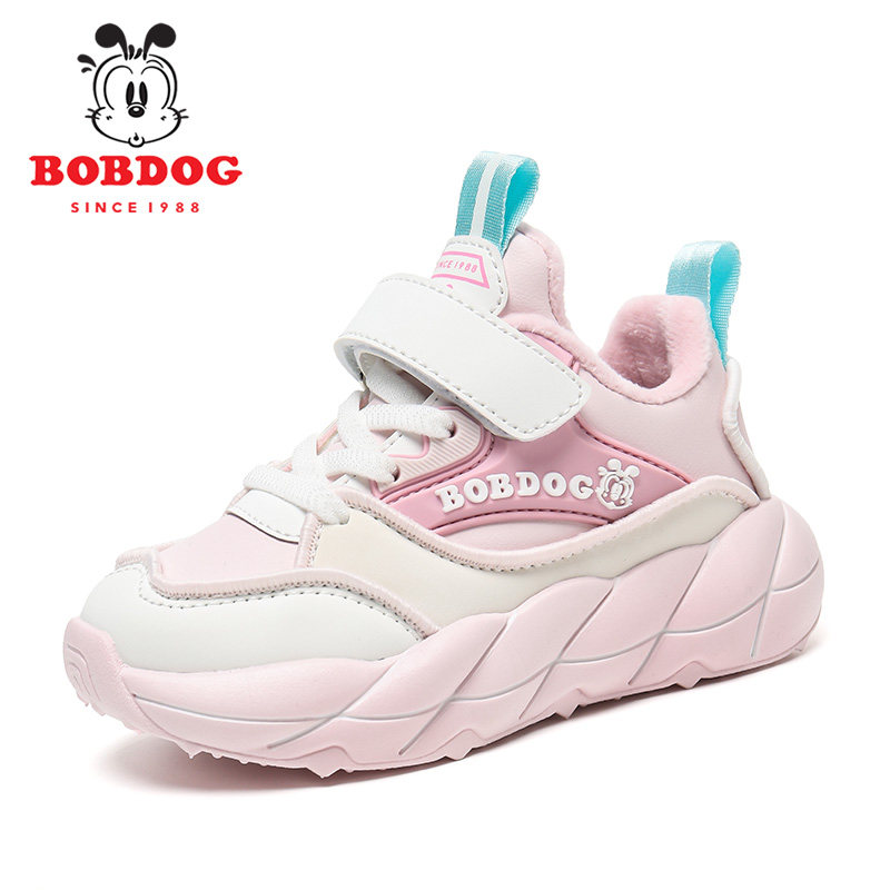 巴布豆女童鞋加绒保暖二棉老爹鞋2025秋冬新款公主皮面儿童运动鞋 - 图3