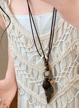 古铜色羽毛项链女|超6000次加购