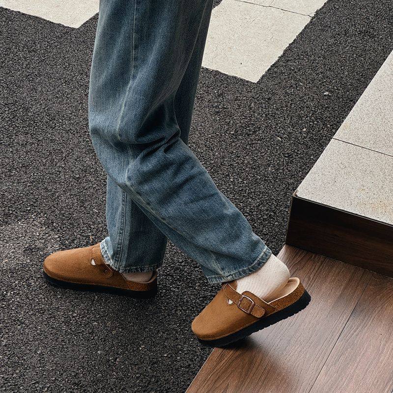 博肯鞋男包头半拖凉拖鞋2024春秋季拖鞋勃肯鞋女加厚懒人鞋平底,淘宝优惠券,粉丝福利购,淘宝优惠卷