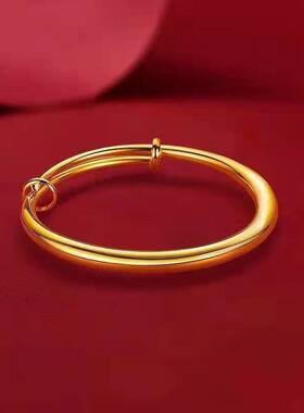 【幂琳】宝宝手镯久不掉色金儿童对镯满月周岁礼物