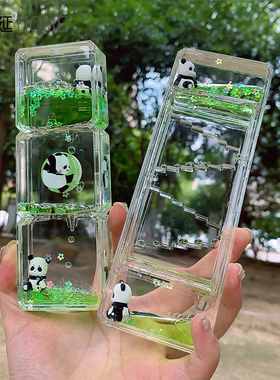 可爱熊猫减压油漏沙漏创意摆件情绪稳定桌面油滴计时器儿童节礼物