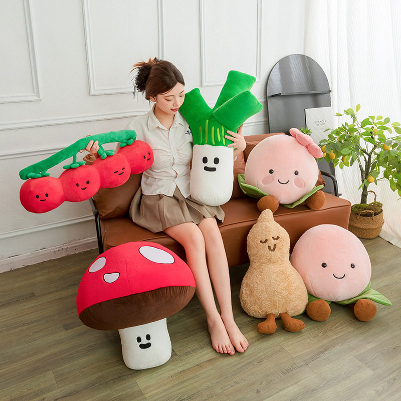 马克图布超级植物抱枕趣味卡通蔬菜西红柿大葱蘑菇毛绒玩具靠垫,淘宝优惠券,粉丝福利购,淘宝优惠卷