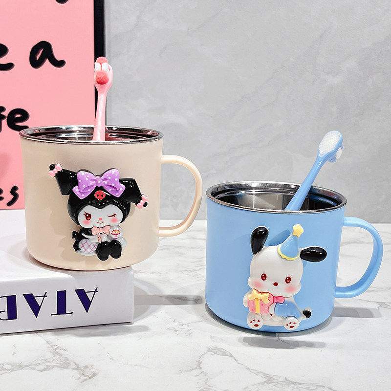 儿童喝水杯子家用304不锈钢马克杯防摔可爱卡通学生宿舍漱口杯子,淘宝优惠券,粉丝福利购,淘宝优惠卷