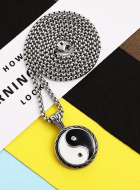 太极阴阳鱼项链男霸气民族风吊坠男士挂件古风女男潮流国风