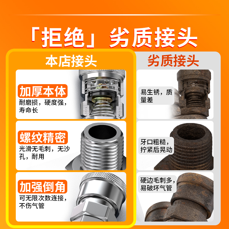 气管快速接头C式气泵空压机气动软管快插公母头吹尘枪配件大全8mm - 图0