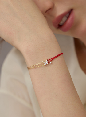 ARSIS银饰幸运符号星悦蝴蝶手链