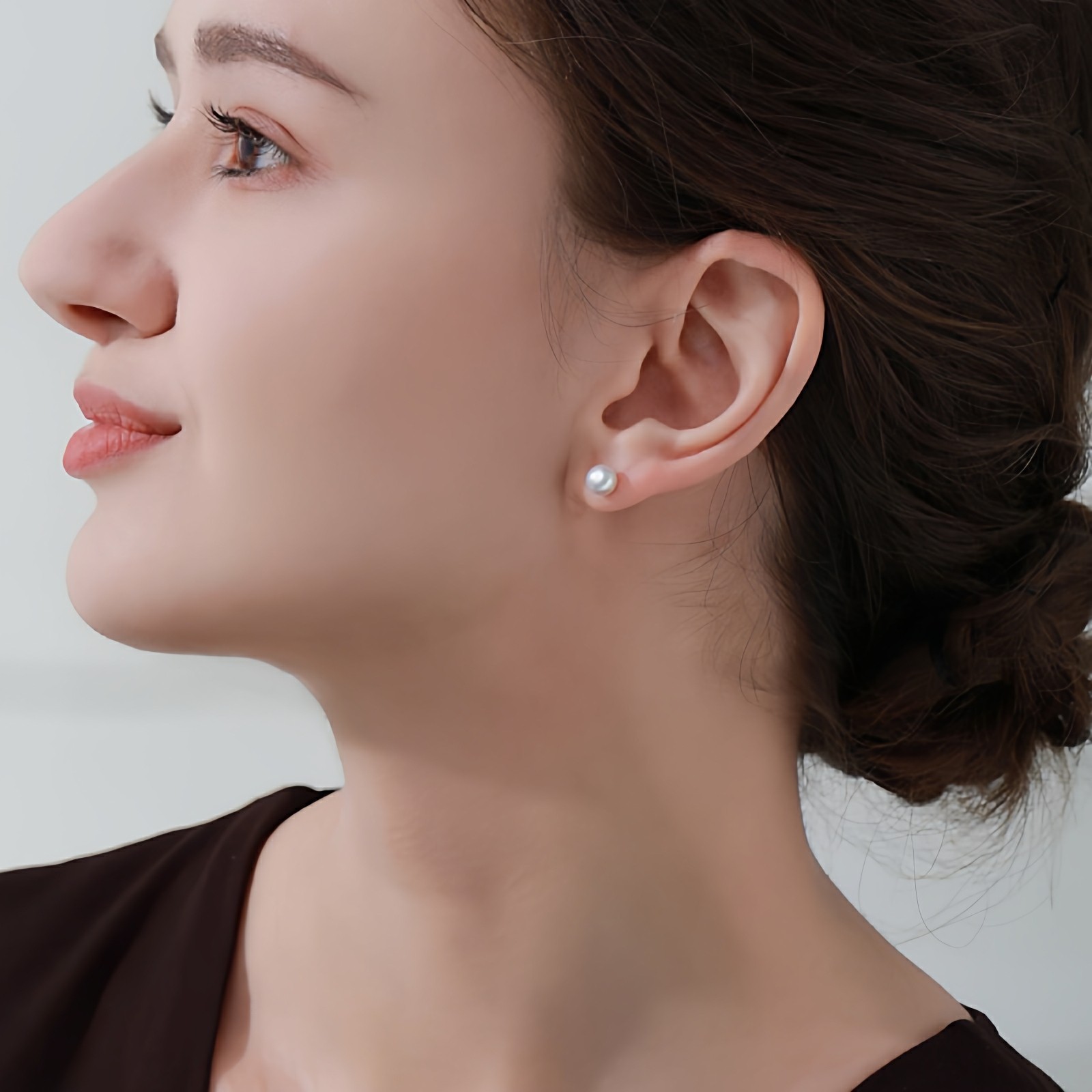 梵宝诸暨淡水珍珠耳钉女正圆强光18K金素钉耳环黄金轻奢质感圆珠,淘宝优惠券,粉丝福利购,淘宝优惠卷