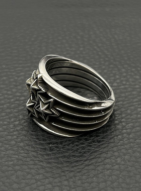 ODEK复古纳瓦霍条纹星星戒指codysanderson风格四连指环轻奢刻字
