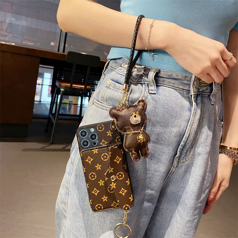 适用于iphone17ProMax手机壳苹果16插卡套15斜跨14plus手绳12可爱熊13复古xr零钱包xsmax全包7防摔创意保护套,淘宝优惠券,粉丝福利购,淘宝优惠卷