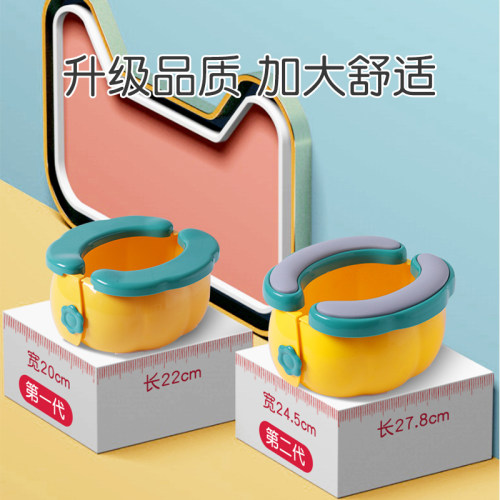 折叠马桶儿童便携式外出携带车载小孩尿壶尿盆男女宝宝旅行坐便器 - 图0