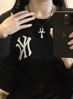 原创手作安卡符吊坠项链复古小众设计高级简约时尚百搭毛衣链饰品