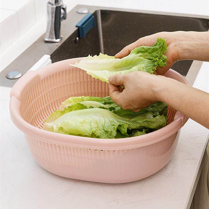 厨房双层塑料滴水篮洗菜盆洗水果篮多用淘米器洗菜篮沥水篮滤水筛,淘宝优惠券,粉丝福利购,淘宝优惠卷