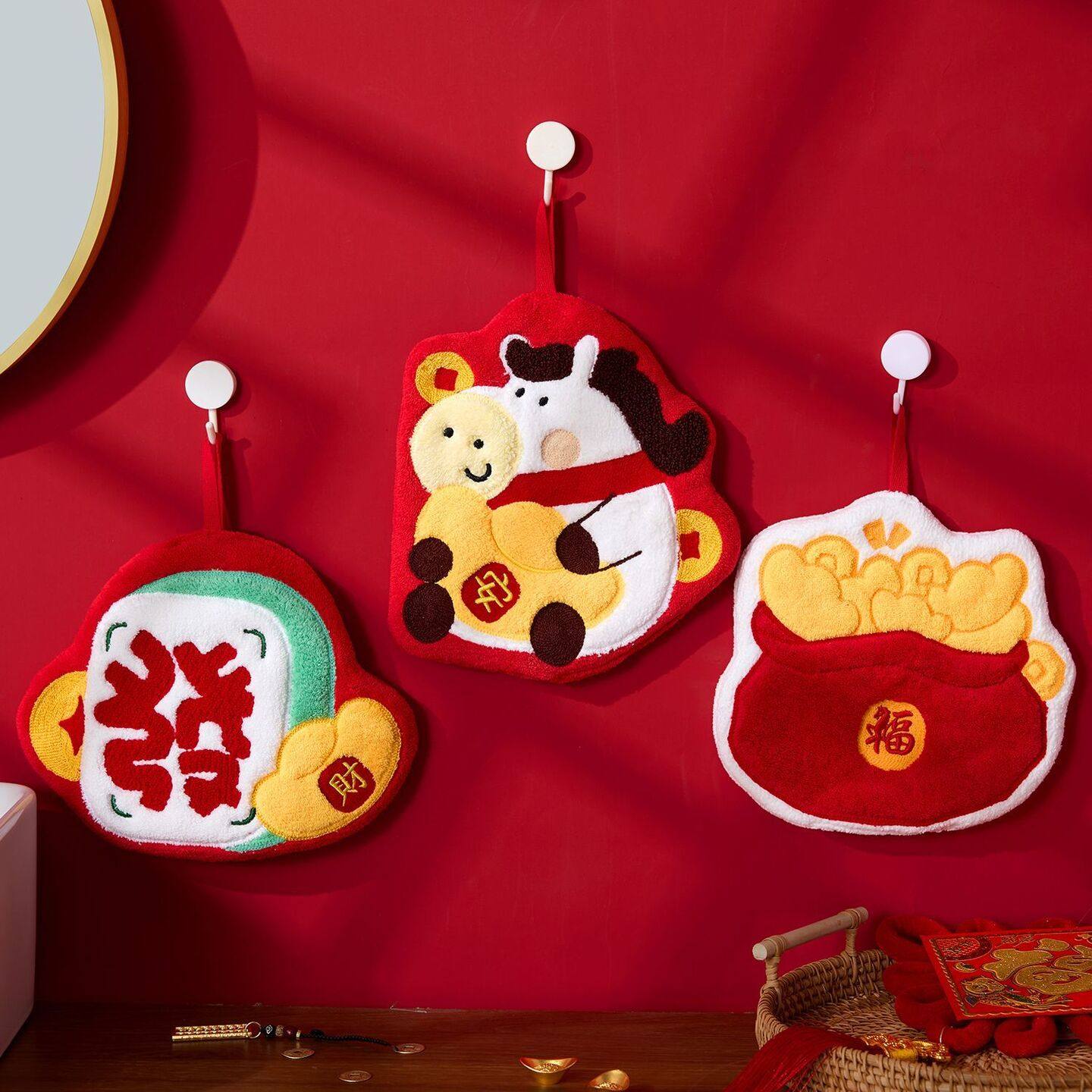 新年小马挂式擦手巾卫生间可爱吸水毛巾加厚厨房手帕卡通抹布,淘宝优惠券,粉丝福利购,淘宝优惠卷