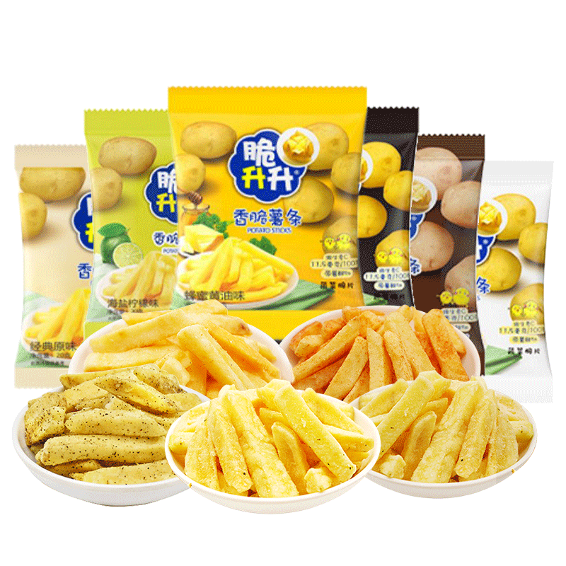 脆升升薯条蜂蜜黄油味脆生生儿童零食礼物大礼包膨化休闲食品批发 - 图1