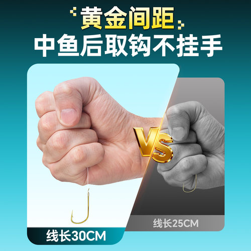 小凤仙金袖短子线双钩成品绑好鲫鱼钩防缠绕有刺鱼钩专用袖钩正品 - 图3