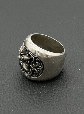 ODEK高级感复古藤蔓六芒星戒指哥特风个性嘻哈指环经典款厚重食指