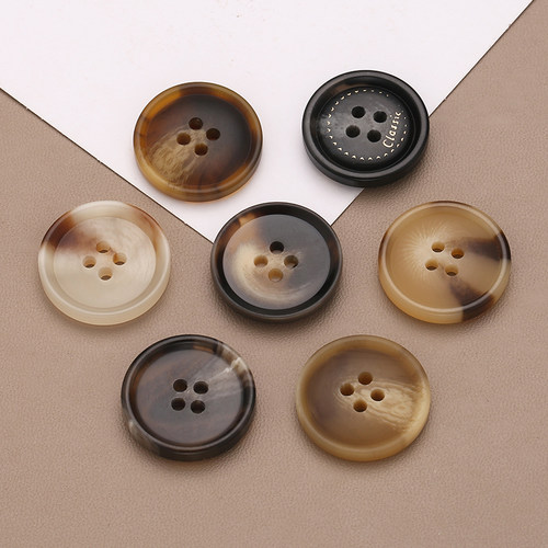 纽扣扣子女大全精致钮扣高端男西装衣服大衣配件树脂衬衫黑色风衣 - 图1