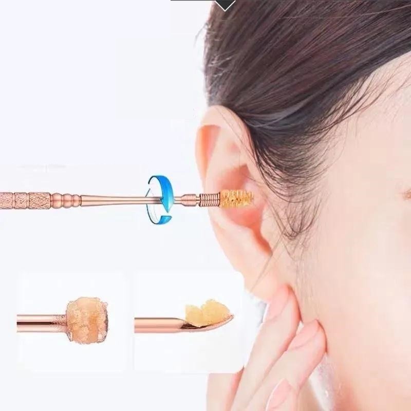 掏耳神器掏耳双头螺旋式神器不锈钢挖耳勺子弹簧耳勺成人采耳工具 - 图1