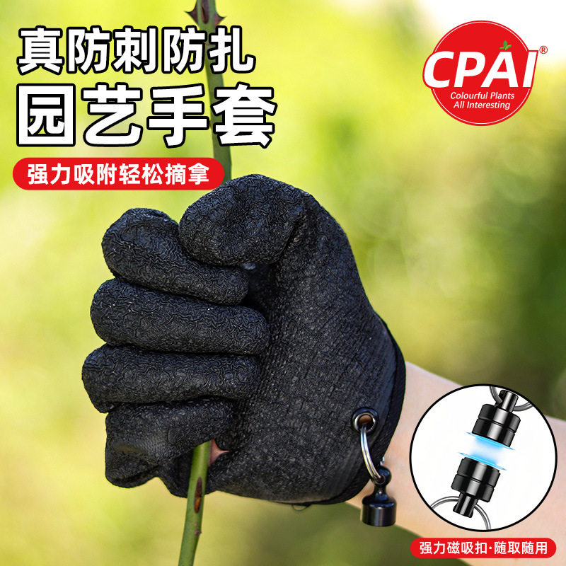 园艺磁吸手套防滑防刺耐磨防扎玫瑰种花专用带吸盘的手套赶海防水,淘宝优惠券,粉丝福利购,淘宝优惠卷