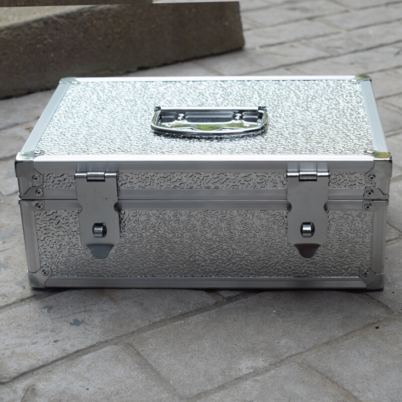 铝合金收纳箱大号家用多功能手提工具箱储物箱密码存钱箱带锁盒子-图1