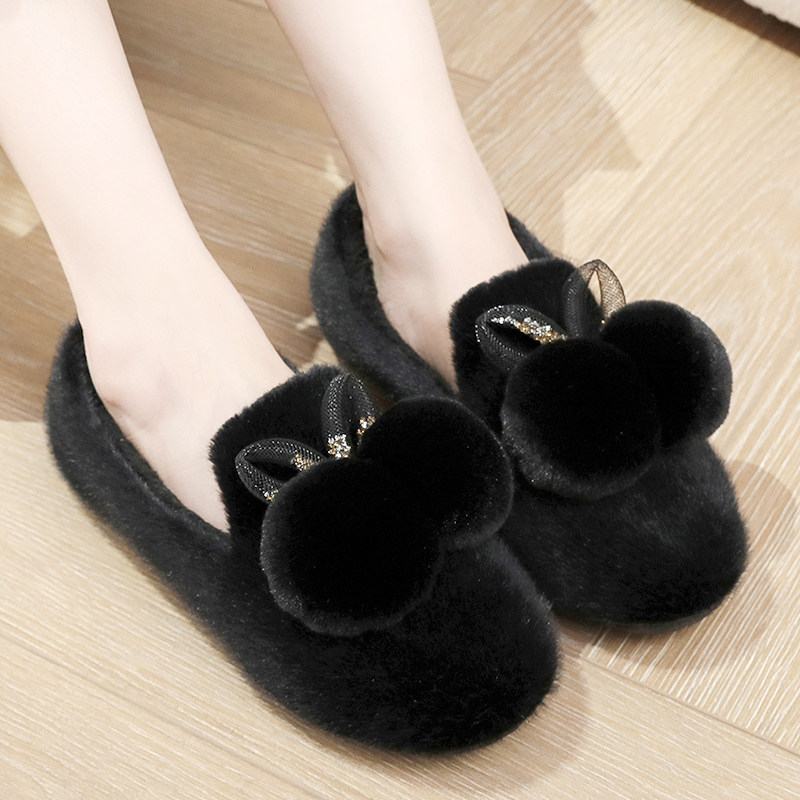 棉鞋冬季外出女鞋加绒加厚保暖舒适毛毛鞋软底防滑可爱网红豆豆鞋,淘宝优惠券,粉丝福利购,淘宝优惠卷