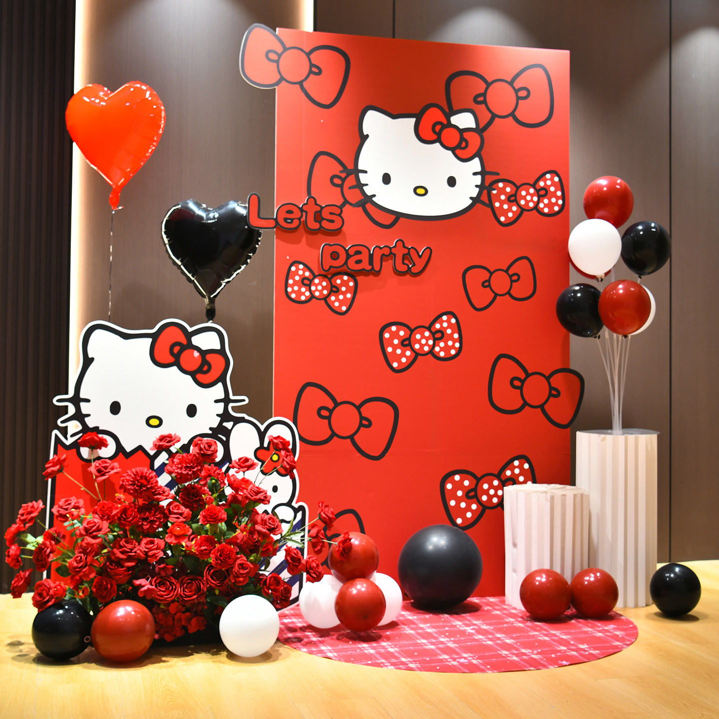 hellokitty凯蒂猫主题生日气球女孩生日周岁kt板拍照场景装饰布置,淘宝优惠券,粉丝福利购,淘宝优惠卷
