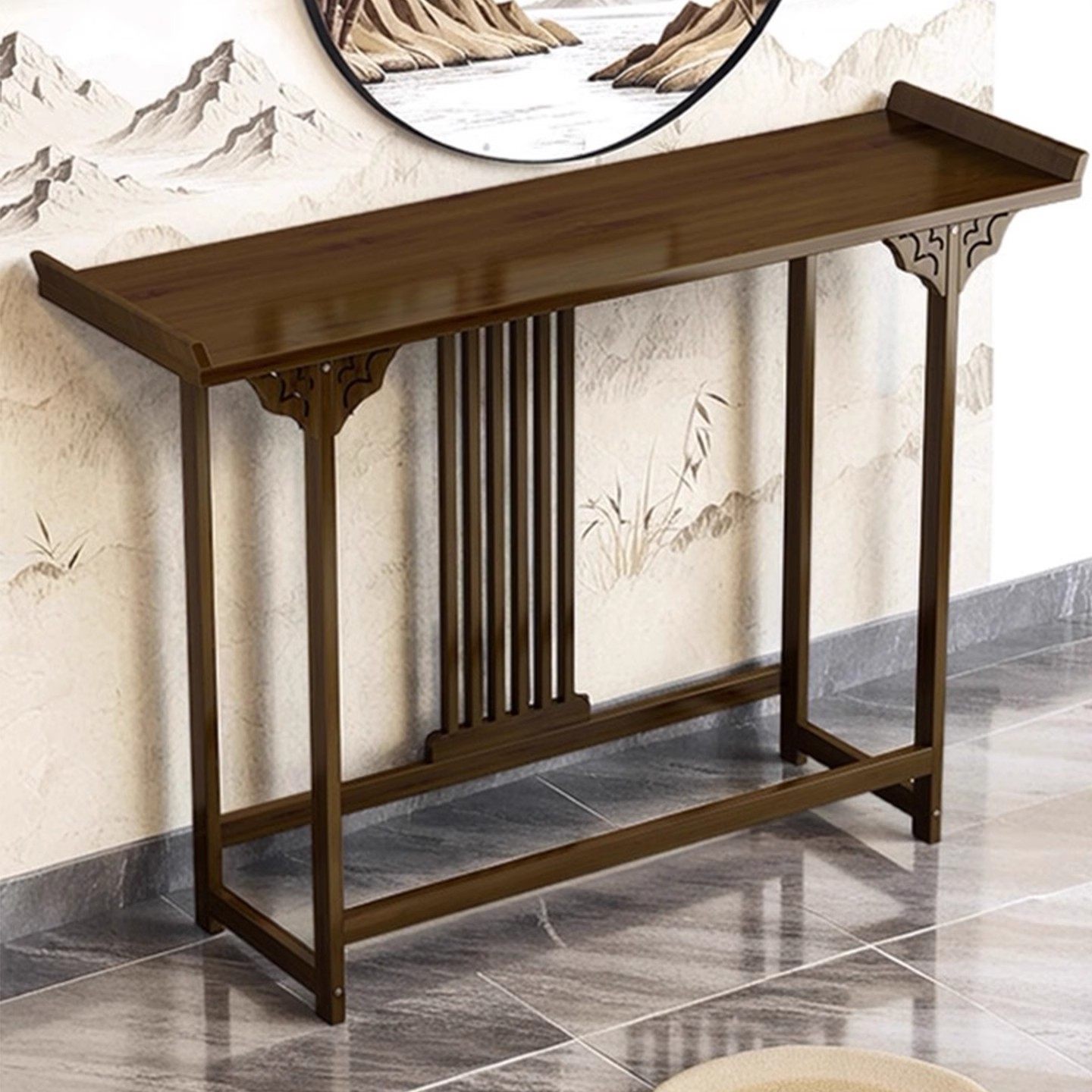 订婚玄关桌中式靠墙供桌新中式古风案几凳子拍照道具桌子玄关台,淘宝优惠券,粉丝福利购,淘宝优惠卷