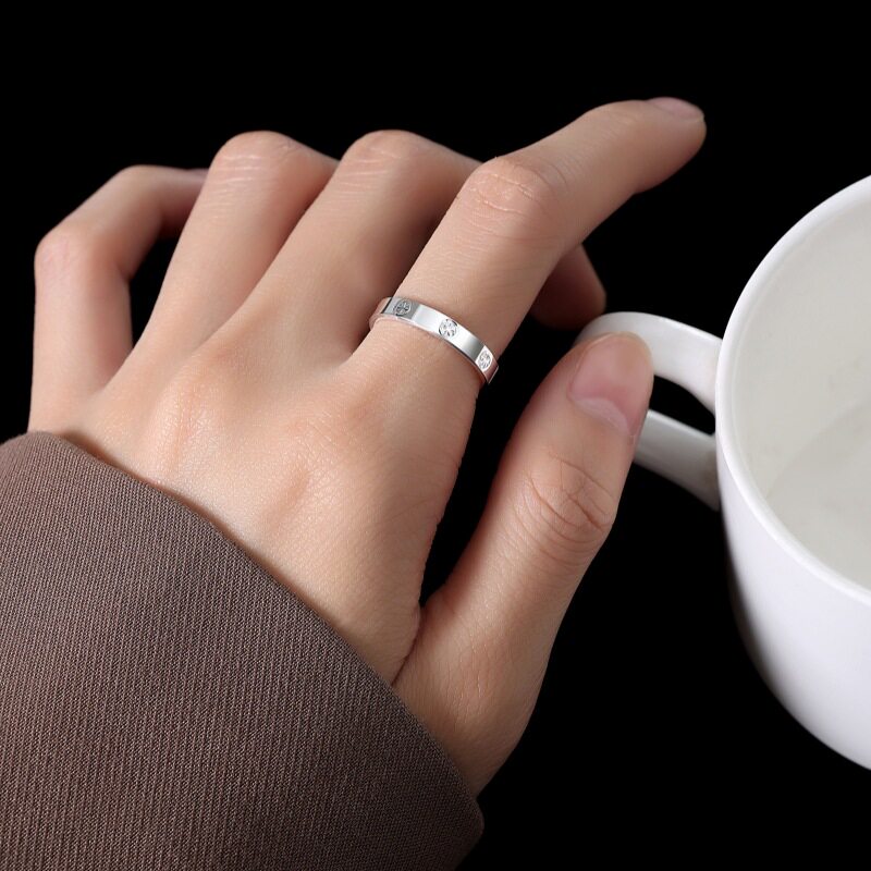 Pure silver 999 meter closed ring to attract wealth sterling silver finger