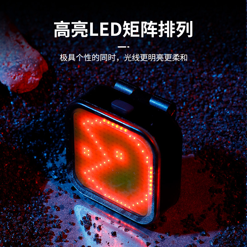 自行车夜骑行创意灯装备山地车表情尾灯配件公路车灯夜骑警示装饰