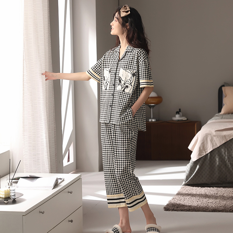【k姐推荐】千鸟格2022年新款睡衣 恩伴服饰睡衣/家居服套装