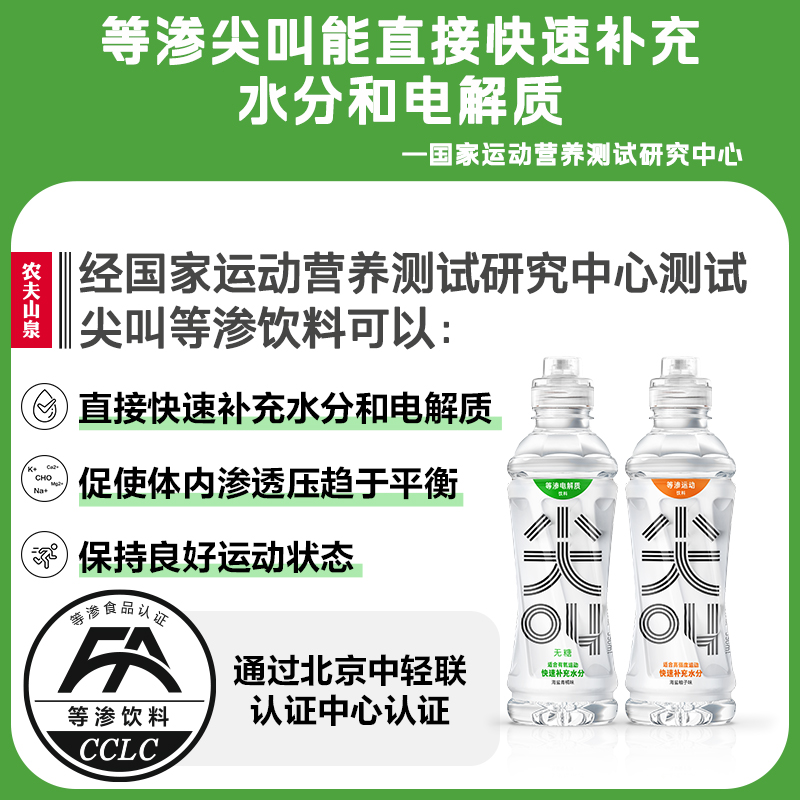 农夫山泉尖叫等渗运动盖补水补充电解质饮料海盐柚子青橘白桃青芒-图1