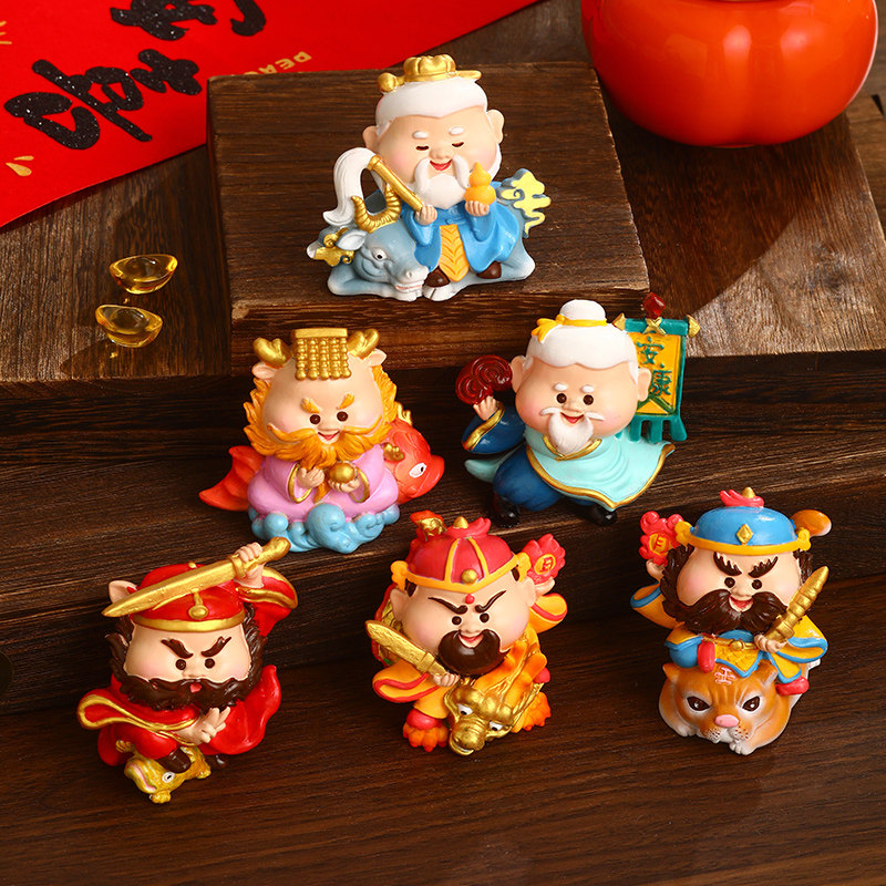 国潮六方小神仙招财摆件办公室客厅电视柜工位装饰品乔迁送人礼物,淘宝优惠券,粉丝福利购,淘宝优惠卷