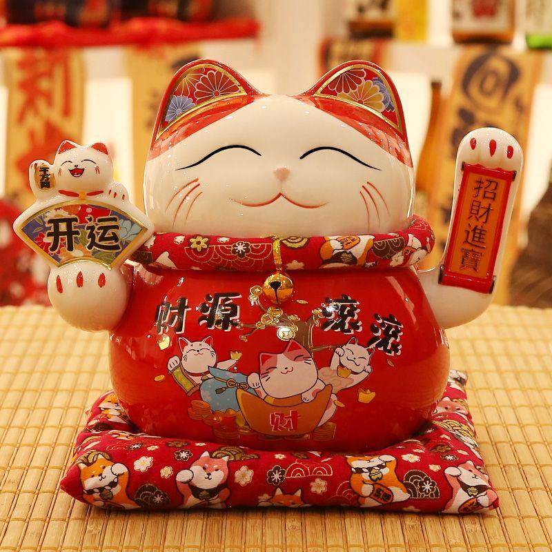 陶瓷招财猫摆件自动摇手店铺收银台前台家居客厅装饰发财猫存钱罐,淘宝优惠券,粉丝福利购,淘宝优惠卷