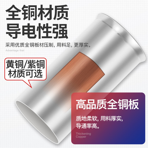 EN管型插针线鼻子冷压接线端子铜线对接头接线管接线柱线耳裸端头 - 图0