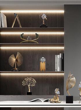 新中式金属高档摆件轻奢软装饰品客厅茶室办公室样板间柜子工艺品