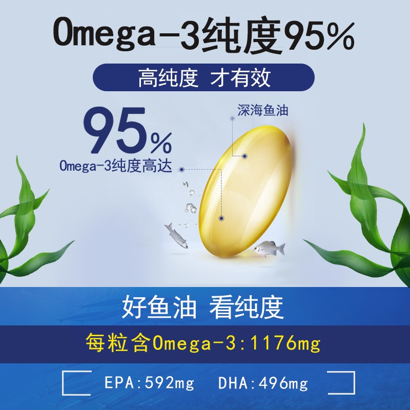 金凯撒鱼油95%高纯度进口omega3深海鱼油DHA软胶囊官方旗舰店正品 - 图0