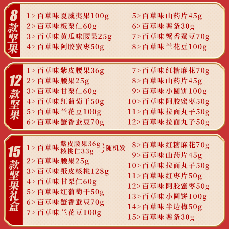 百草味坚果零食大礼包冬季春节年货干果大全新年礼盒装礼品送长辈 - 图2