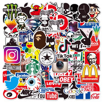 100 sheets of personality Chaoters LOGO suitcases Decorative Graffiti Stickler Laptop flat Guitar Car Motorcycle Electric electric car Helmet Skateboard Mobile Phone Water Glass Pull Rod box stickup waterproof