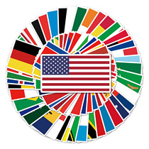 105张旗帜旗子车贴涂鸦贴纸行李箱创意车身贴吉他滑板行李箱电脑