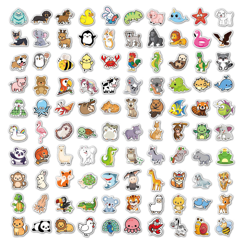 200枚个性卡通动物森林派对海洋生物贴纸小清新儿童行李箱保温水杯笔记本电脑电动车汽车头盔diy装饰贴画防水,淘宝优惠券,粉丝福利购,淘宝优惠卷